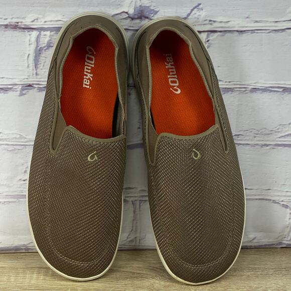OluKai Nohea Pae Brown Slip On Mesh Loafers Men\'s Size 10.5 Casual Comfort Shoes main image 8